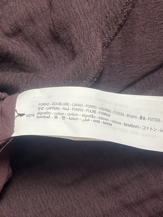 ZARA XXL Brown Textured Cotton Crop Tank Top Button Front Flowy Boho Cottagecore - Picture 8 of 8